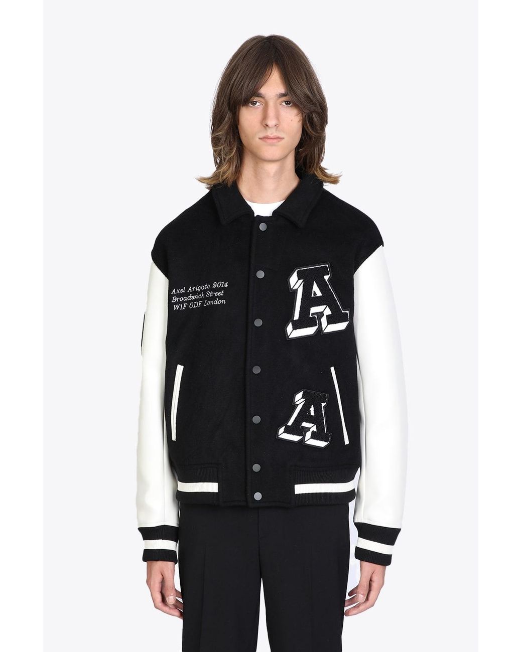 Axel Arigato Illusion Varsity Jacket Black Wool Varsity Jacket