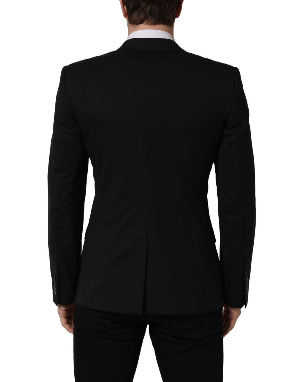 Dolce & Gabbana Black Wool Single Breasted Blazer Jacket Virgin Elastane Clothing for men