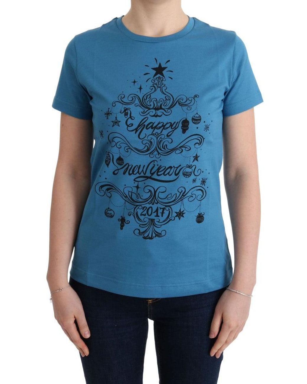 Dolce & Gabbana Blue Cotton 2017 Motive T-Shirt