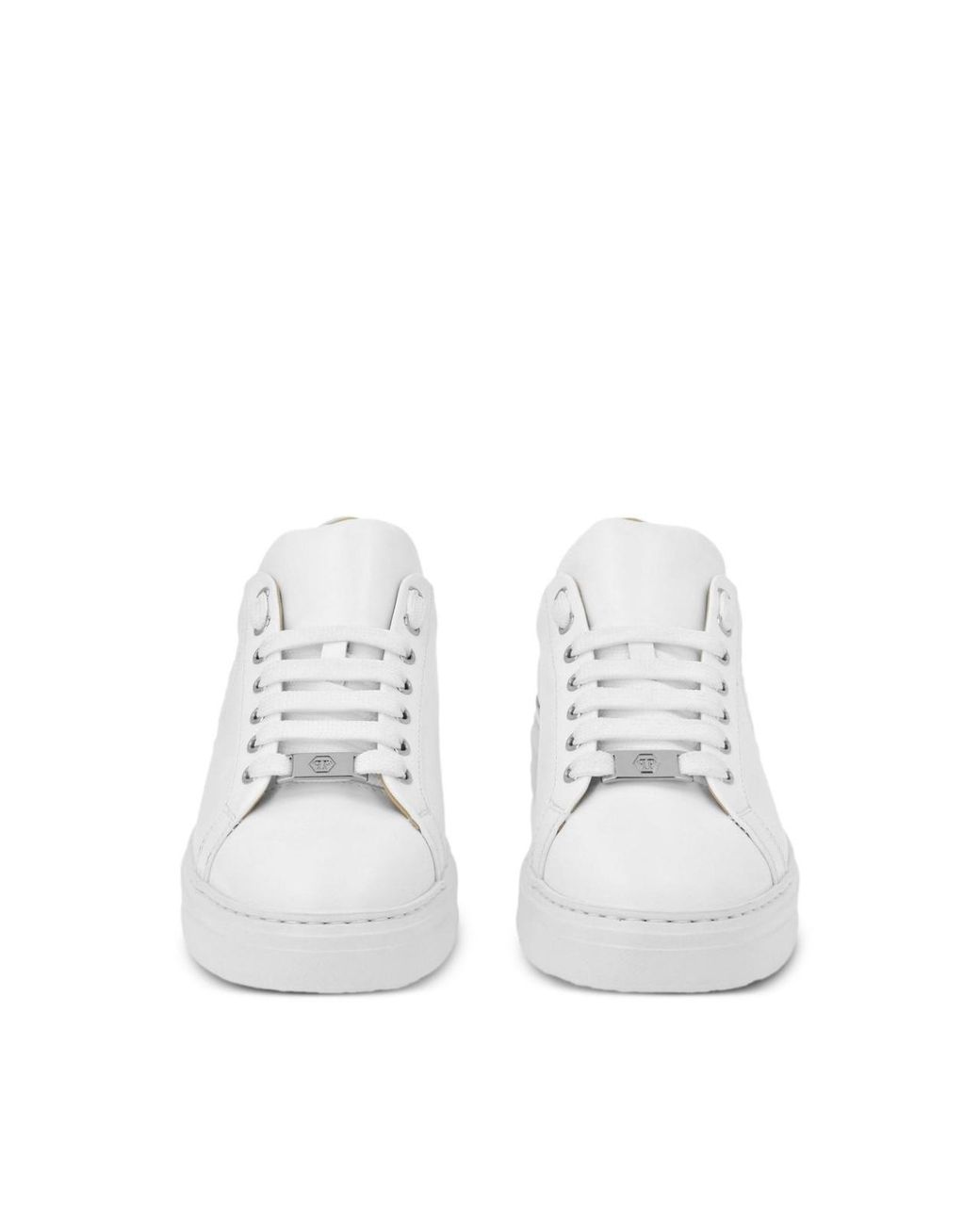 Philipp Plein White Hexagon Logo Low-Top Sneakers Shoes for men