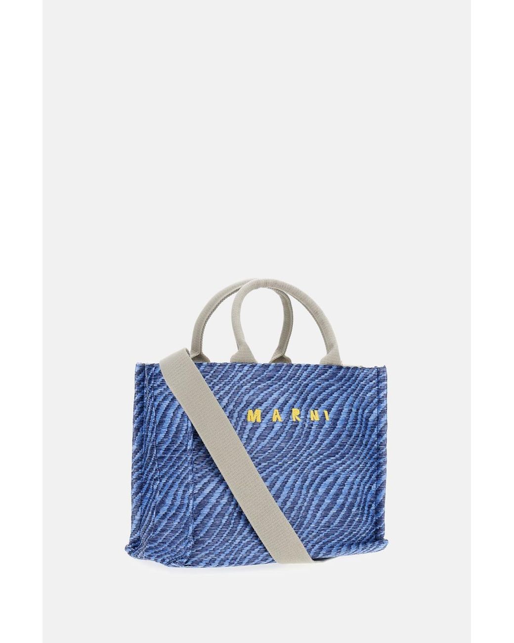 Marni Blue Small Basket Tote Bag