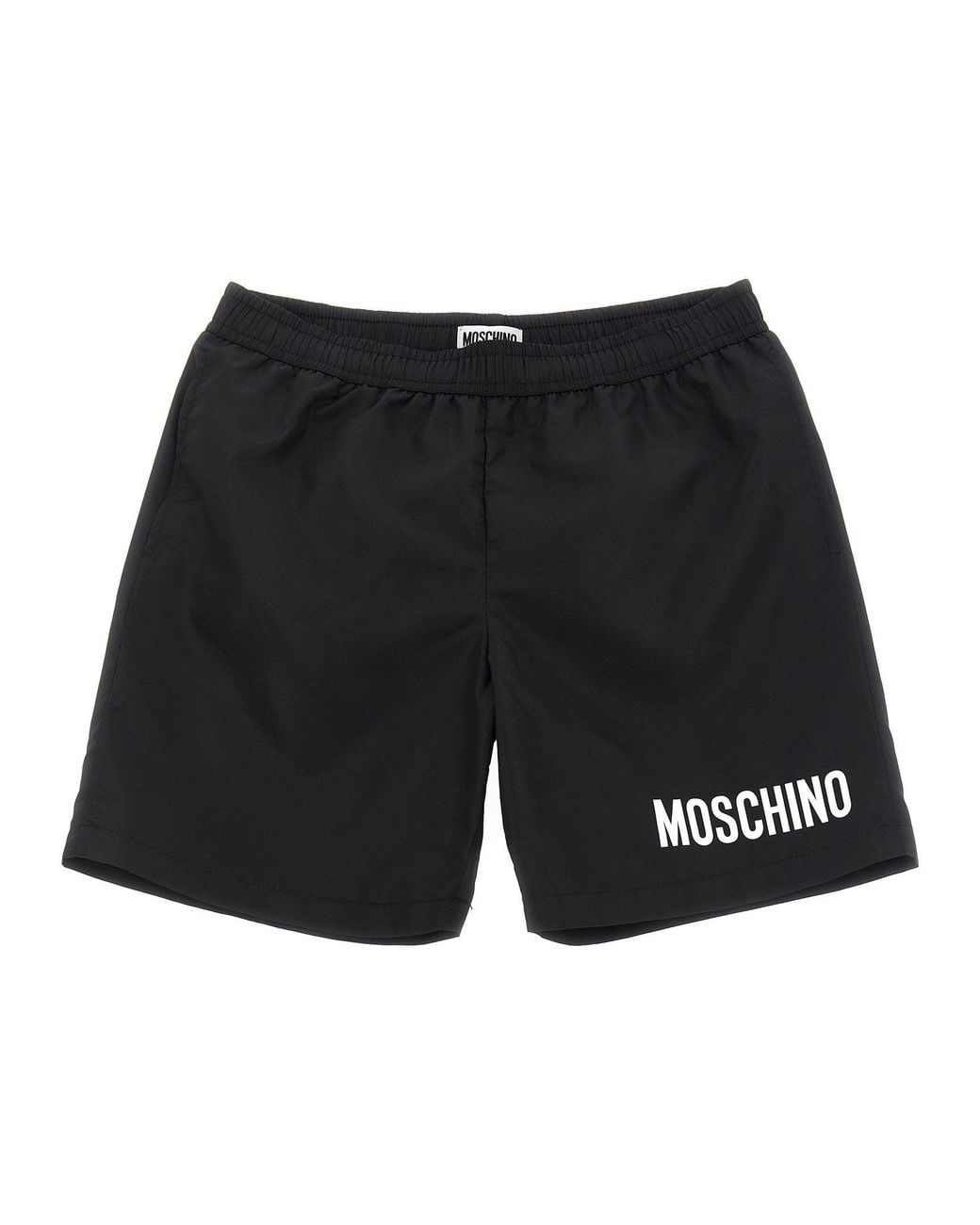 Moschino Black Logo-Print Technical Swim Shorts