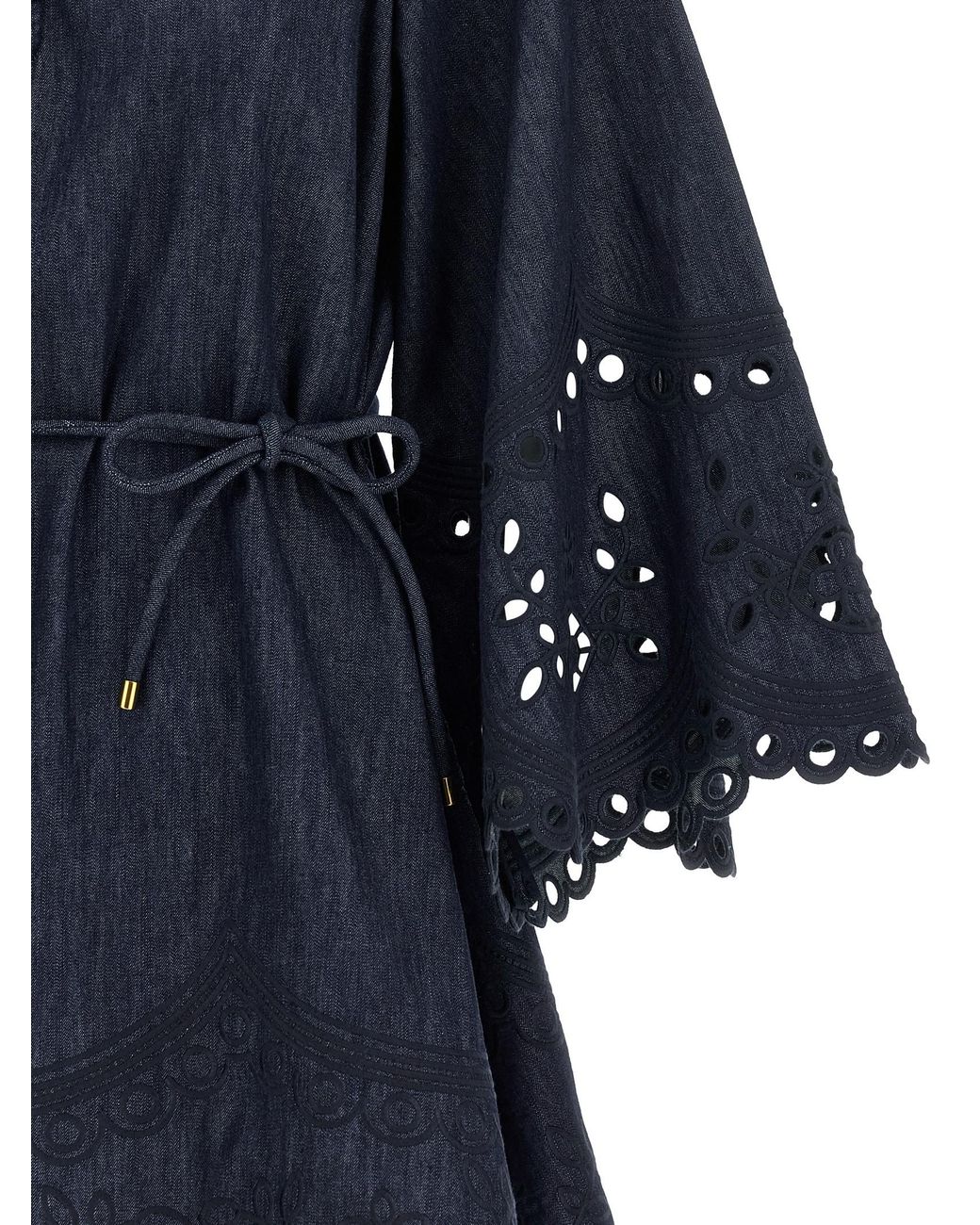 Zimmermann Blue Cotton Short Dress