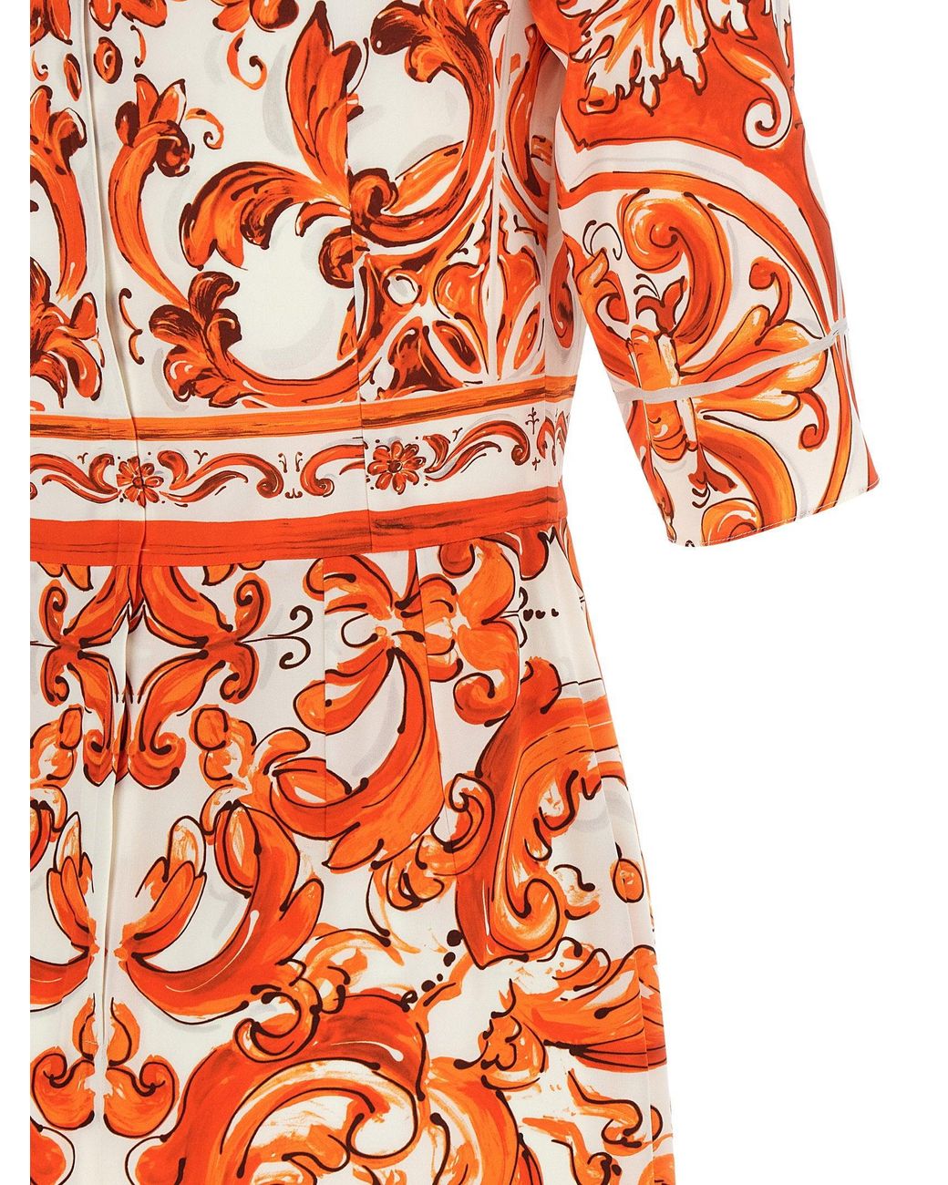 Dolce & Gabbana Orange Dolce & Gabbana Maiolica Dress