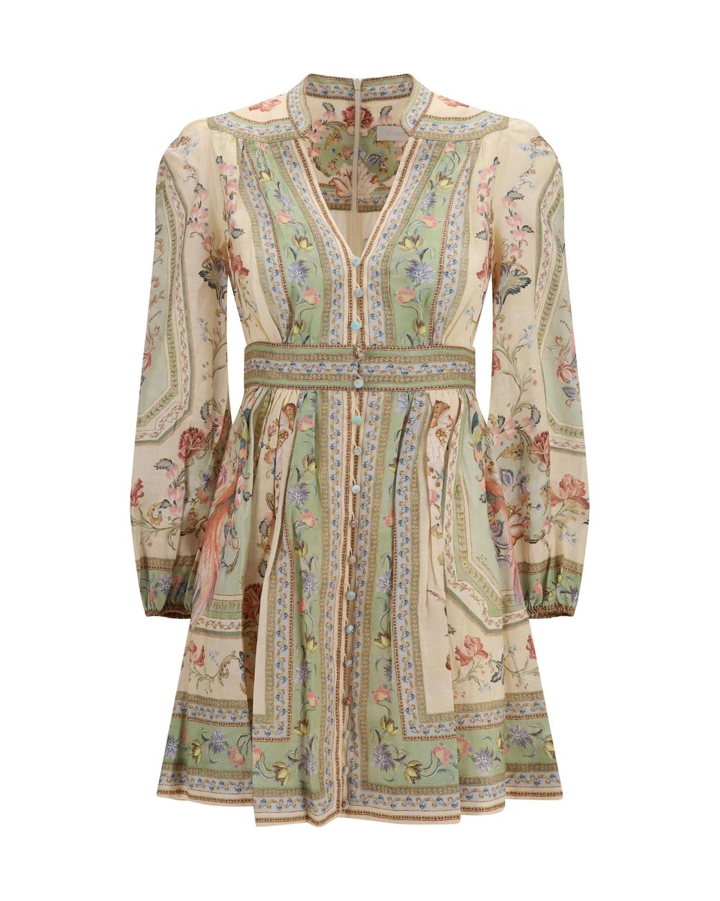 Zimmermann Natural Mini Dress Roselight Sage Linen