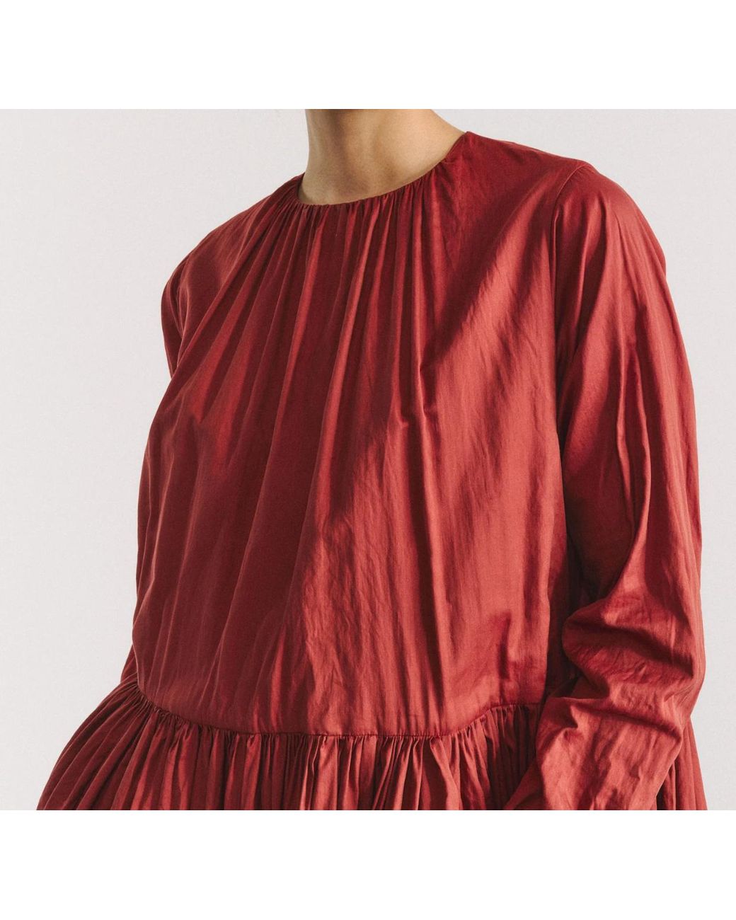 Casey Casey Red Pomme Rouche Dress