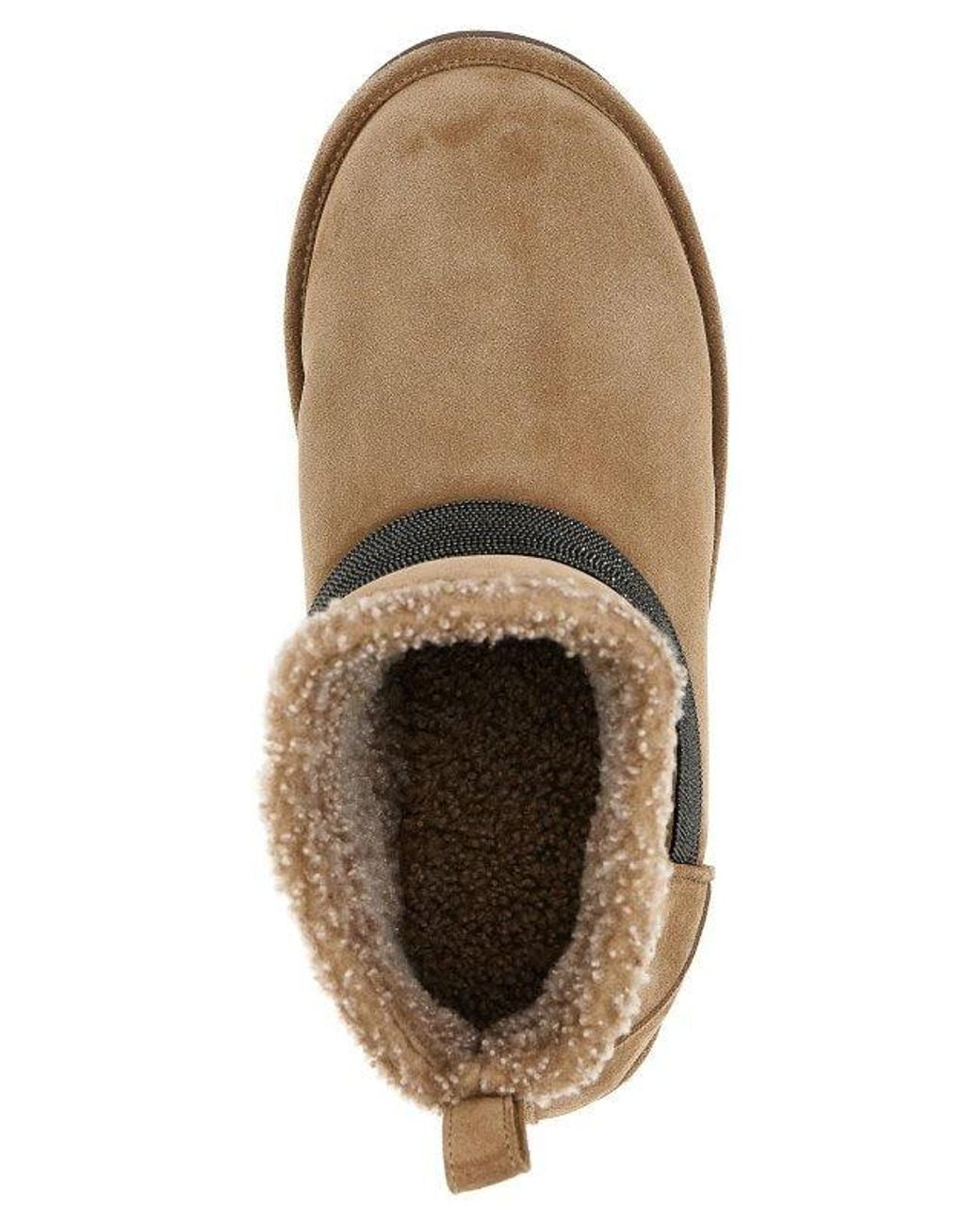 Brunello Cucinelli Brown Leather Shearling Lined Ankle Boots