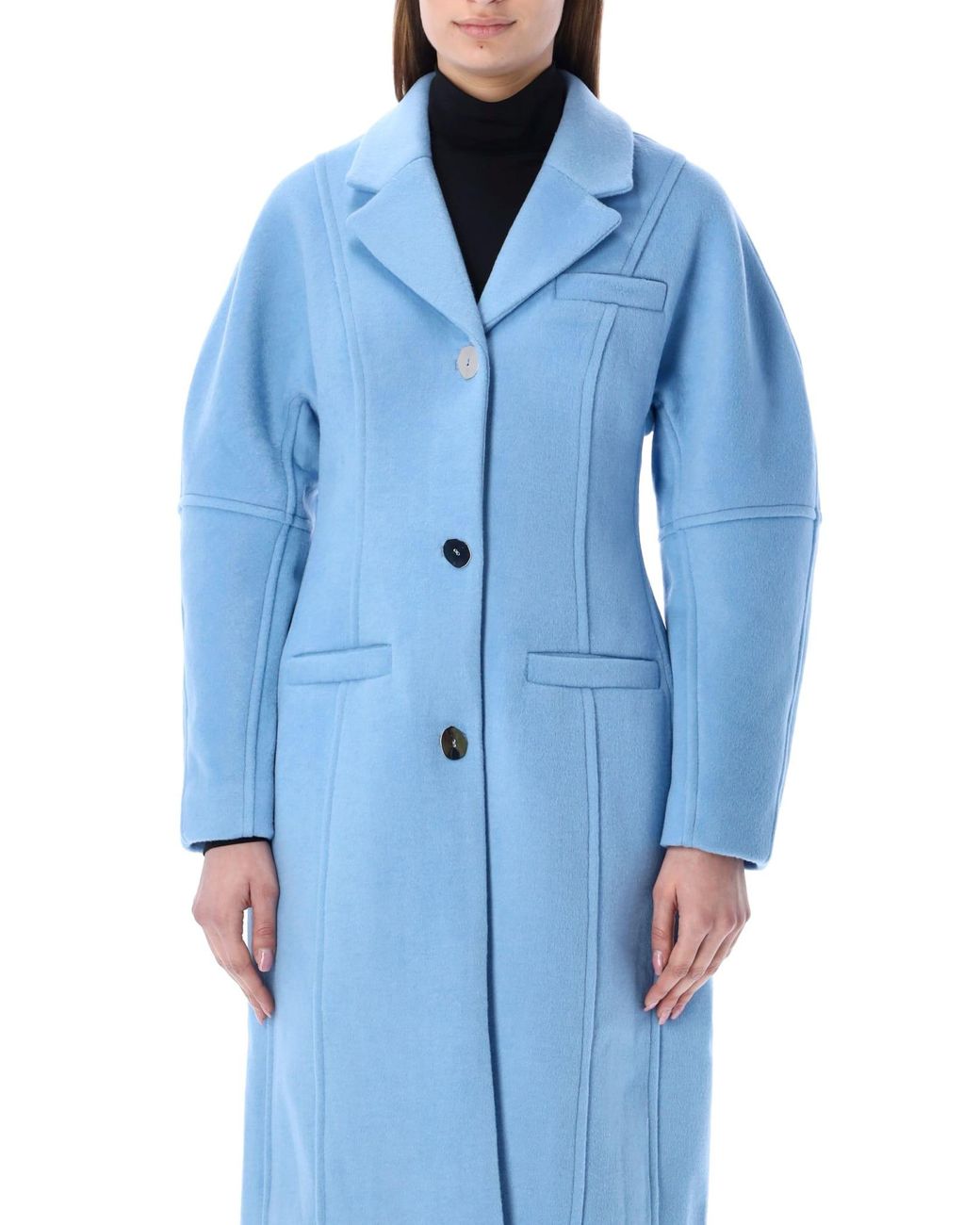 Ganni blue coat sale