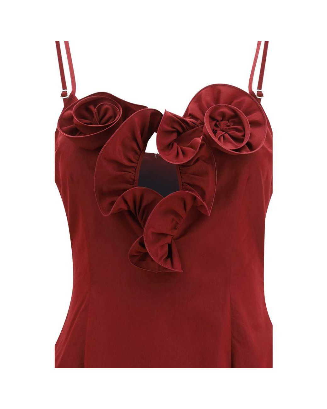 Magda Butrym Red Bordeaux Cotton Cocktail Dress