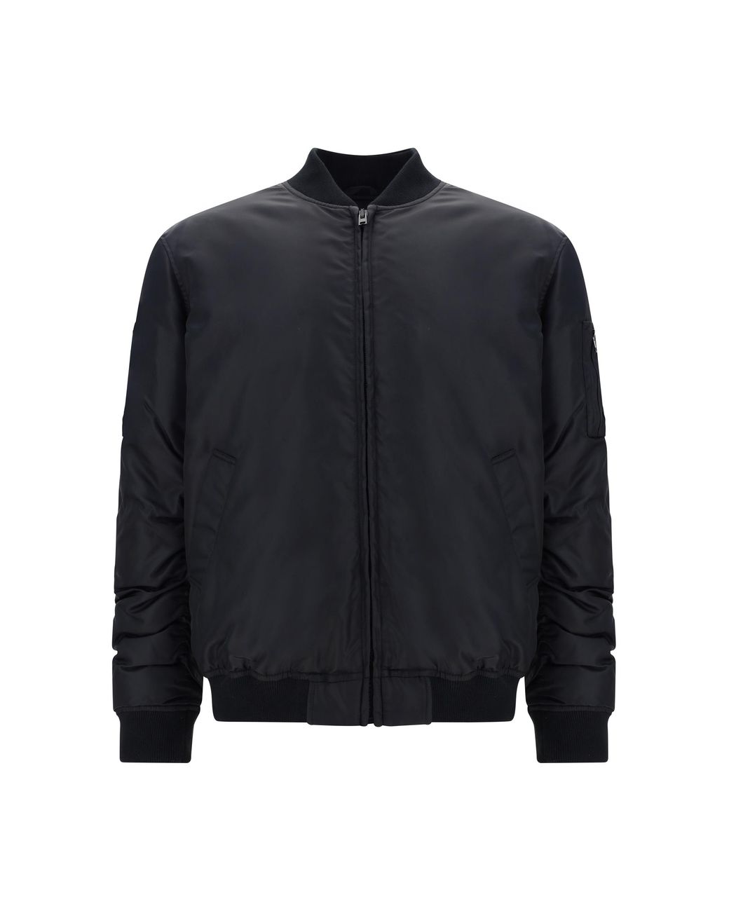 Moschino Black Bomber Jacket Zip-Up Polyamide for men