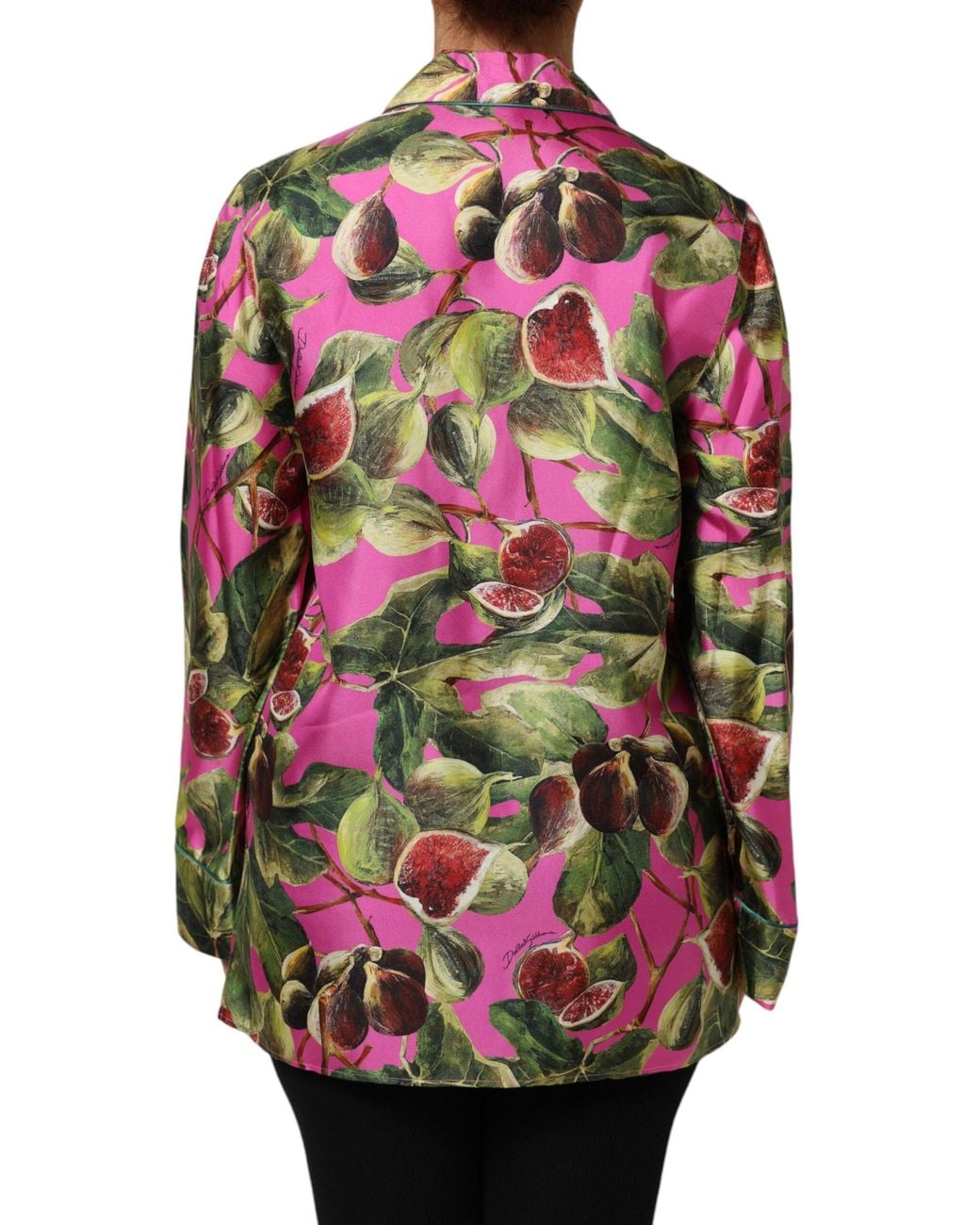 Dolce & Gabbana Red Hot Fig Printed Silk Shirt Blouse Top