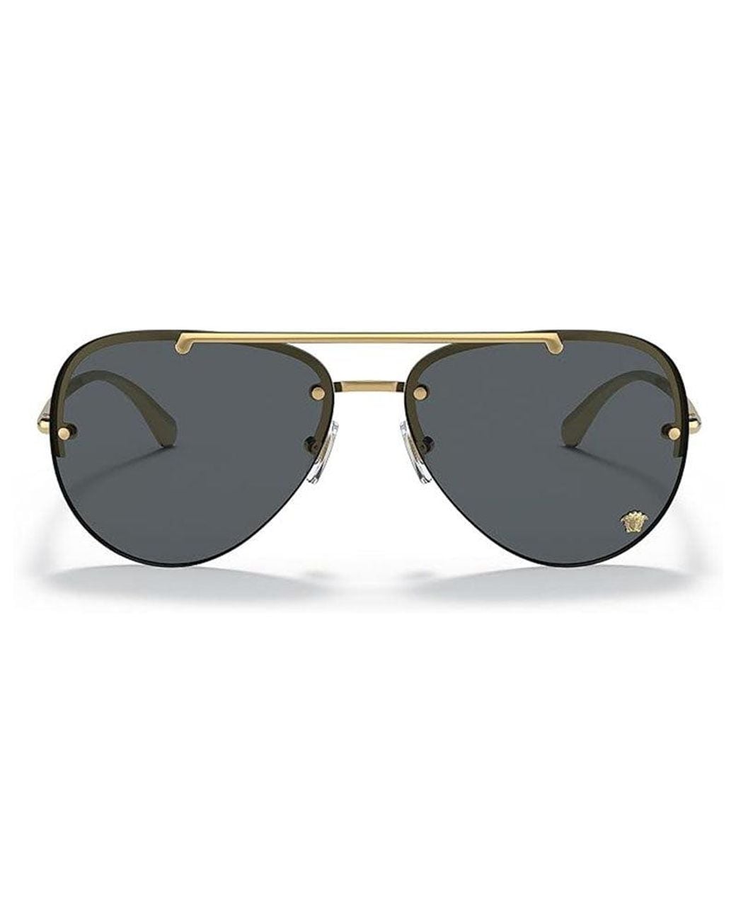 Versace Gray Aviator Rimless, With A Frame And Dark Lens