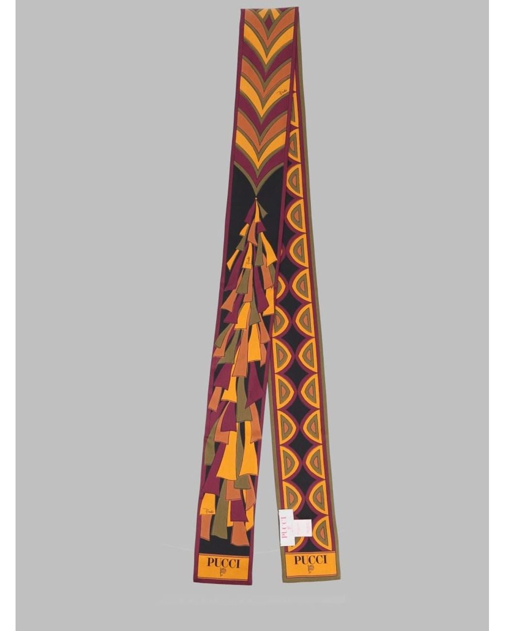 Emilio Pucci White Printed Silk Bandeau Scarf Scarfs