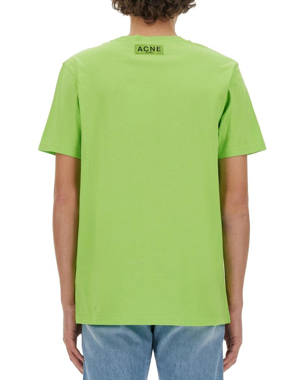 Acne Green Acne Studios Printed Cotton-Lyocell T-Shirt