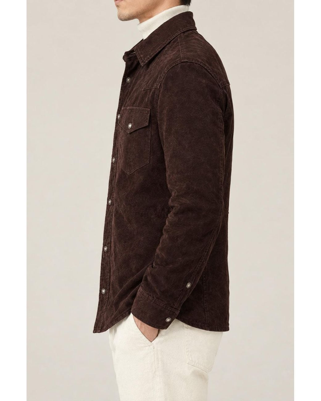 Brunello Cucinelli Black Moors Head Suede Western Jacket for men