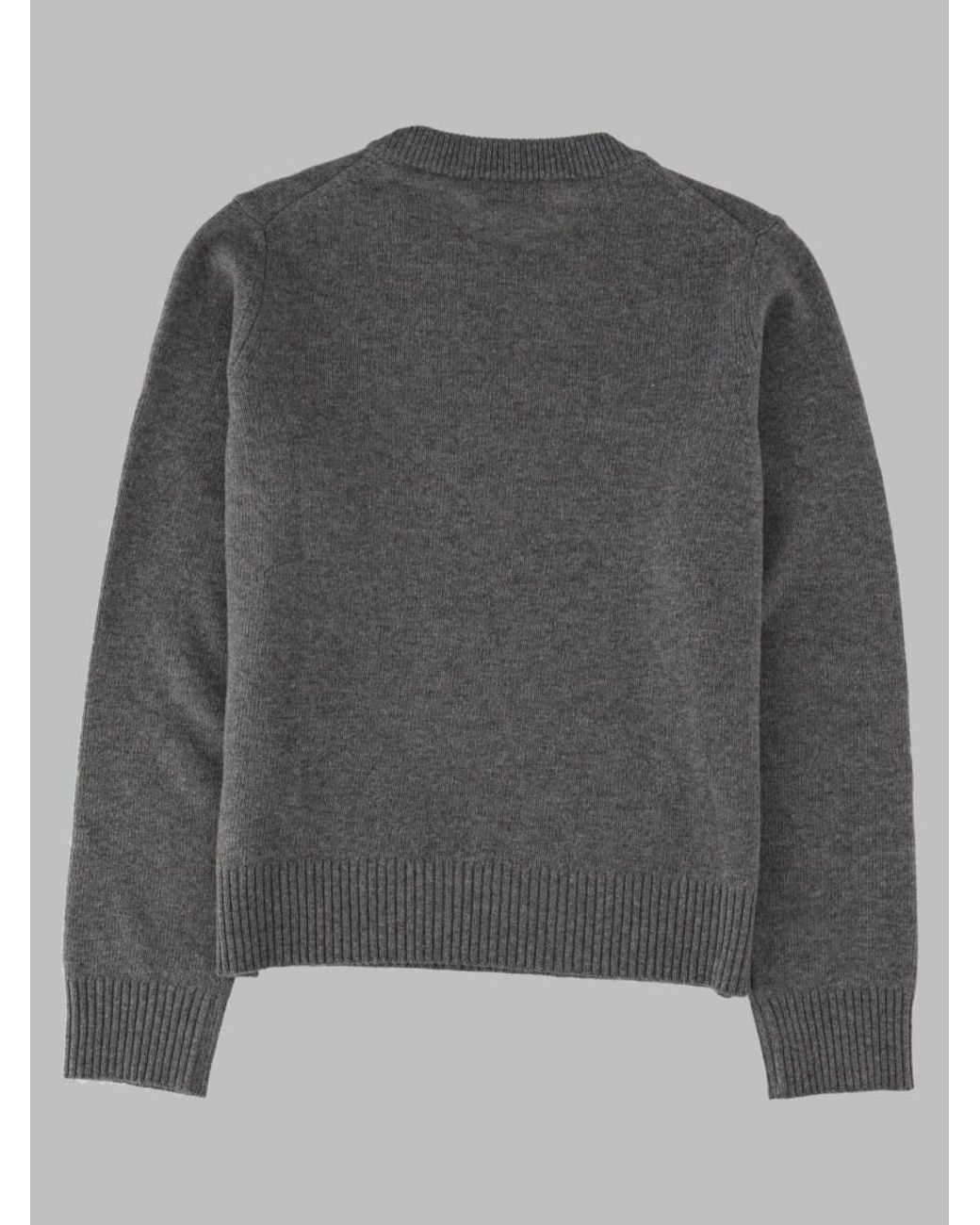 Ganni Gray Teddy Forest Wool Jumper Sweater