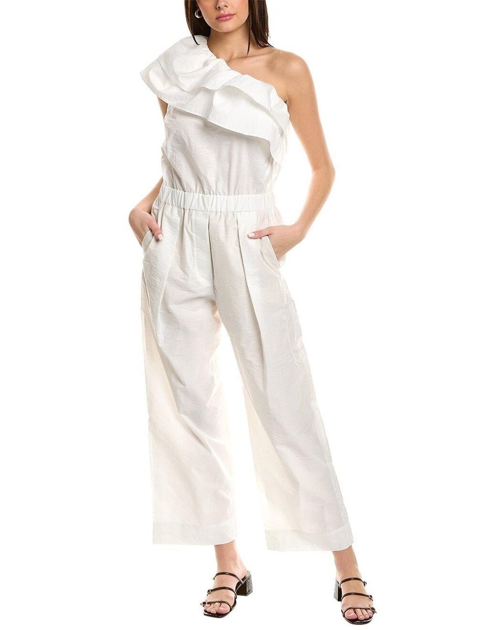 Brunello Cucinelli White Off Wide Leg Trousers