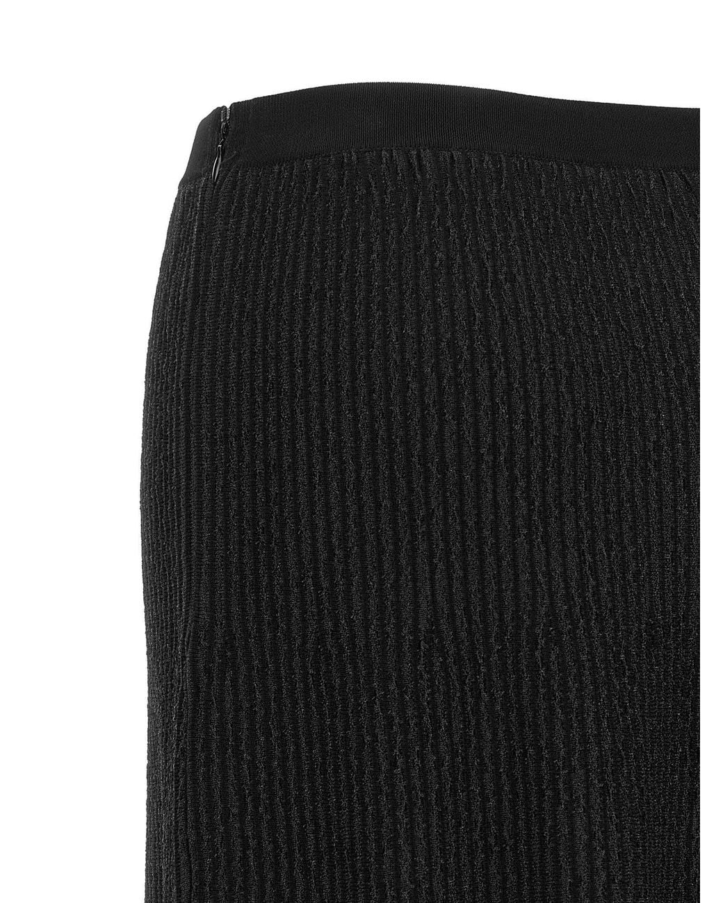 Elisabetta Franchi Black Pleated Knit Skirt
