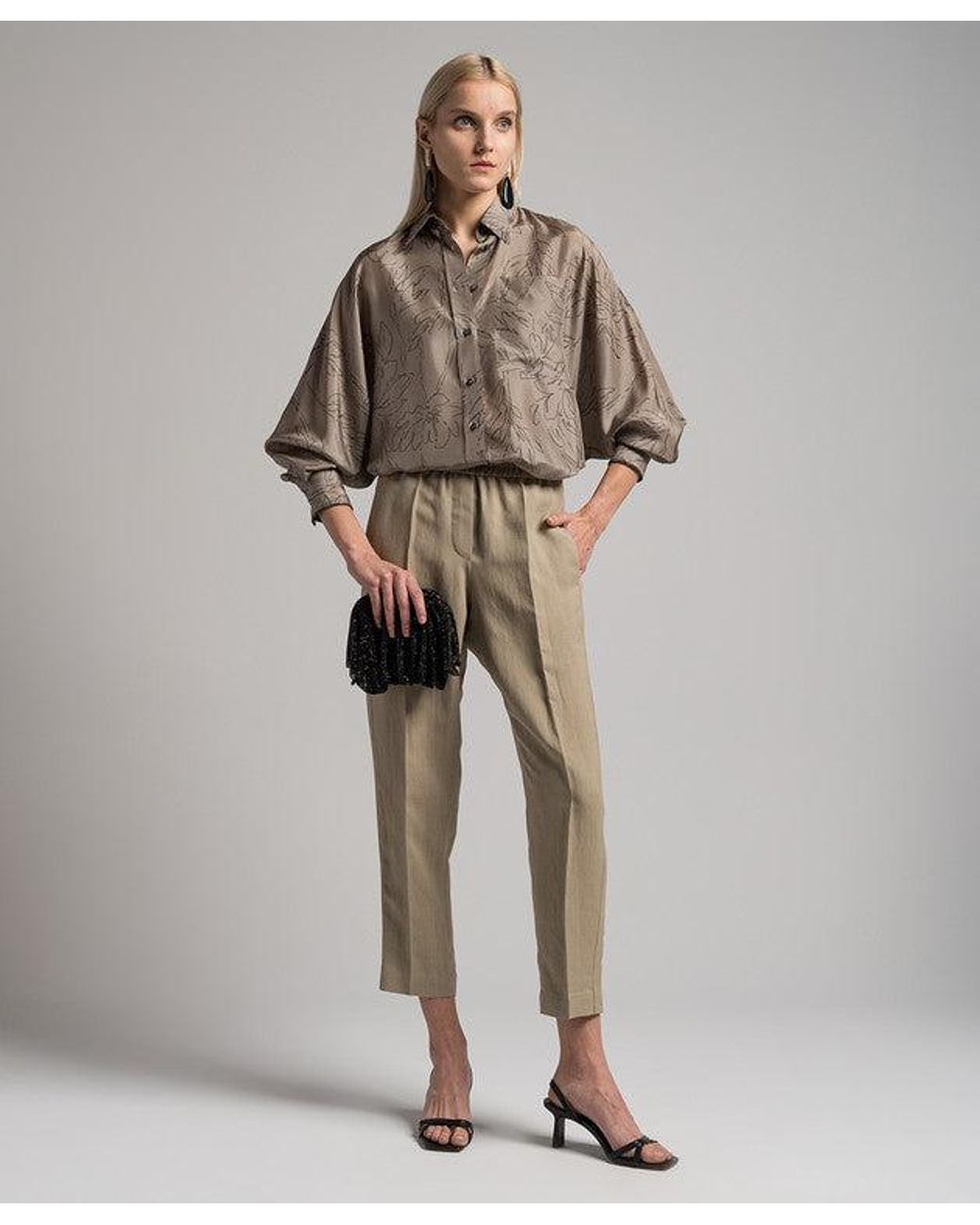 Brunello Cucinelli Natural Light Relaxed Trousers