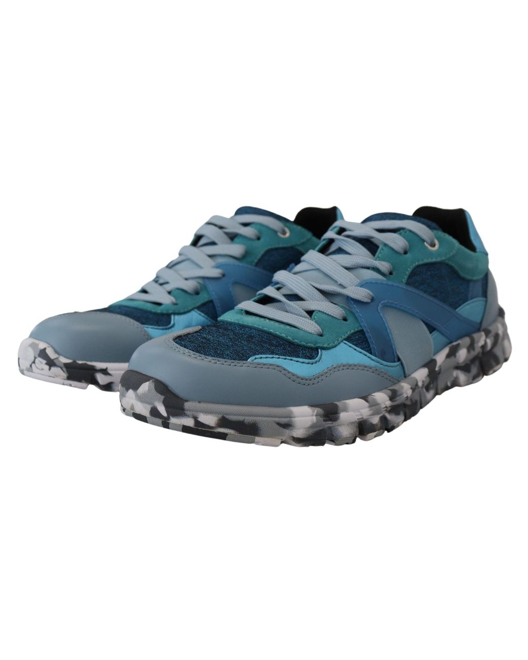Dolce & Gabbana Blue Leather Sport Low Top Sneakers for men