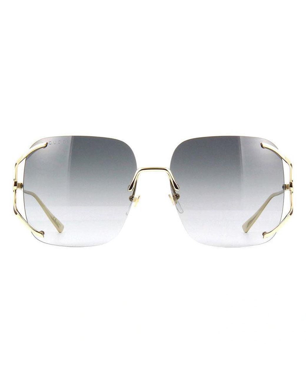 Gucci Gray Sunglasses Square Rimless, Frame And Gradientn Lens Gg0646S001
