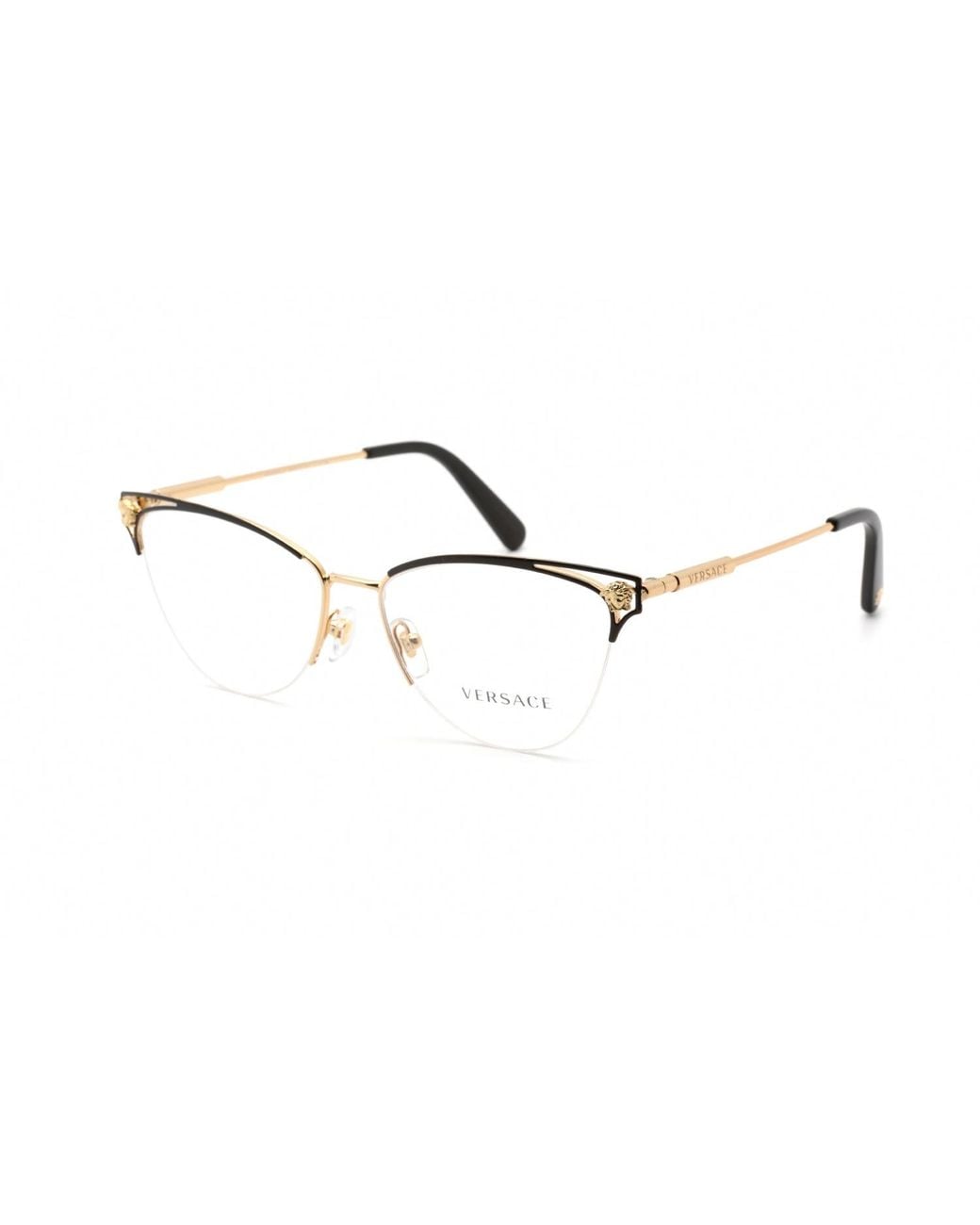 Versace Black Versace 0Ve1280 Rectangular Metal Eyeglasses