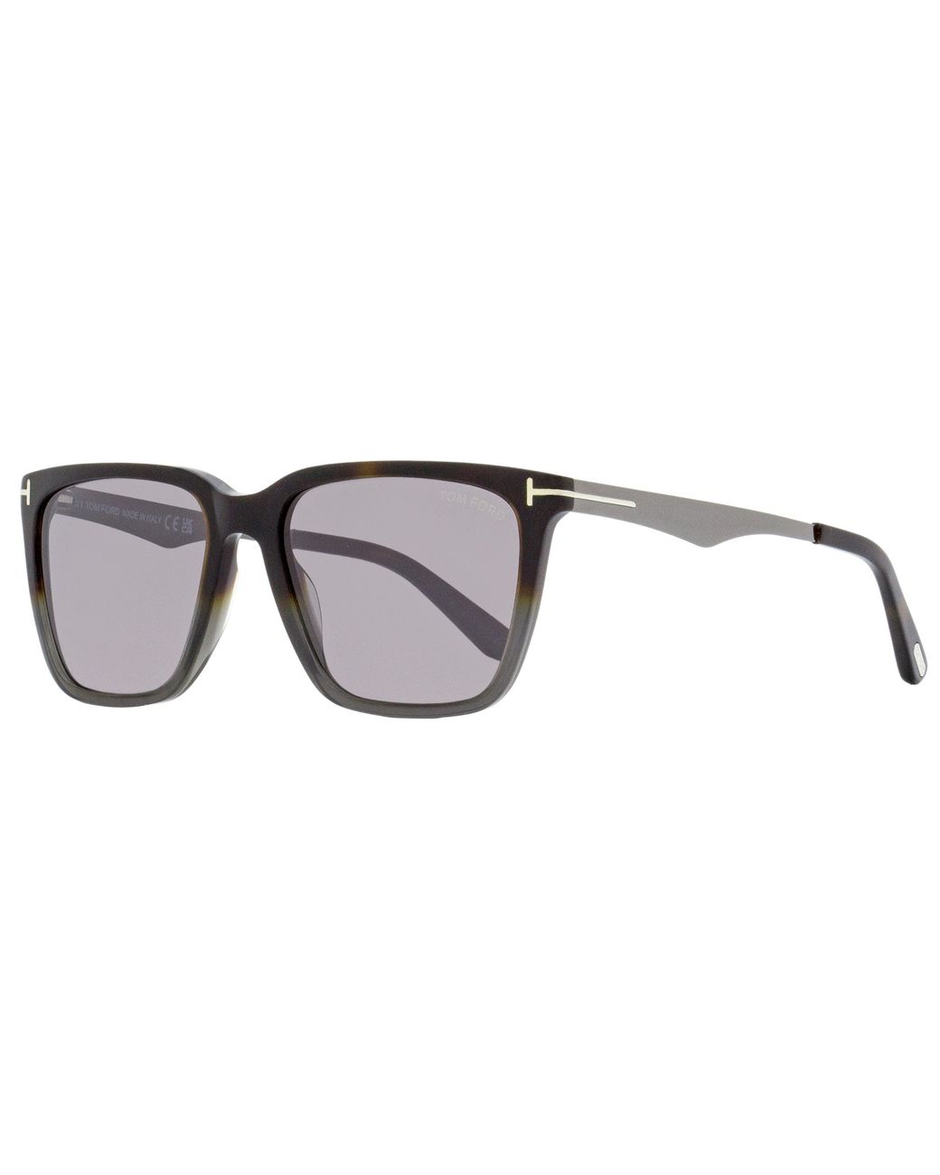 Tom Ford Black Rectangular Sunglasses Tf862 Garrett 56C Havana--Gunmetal 56Mm Ft0862 Plastic (Acetate)/Metal