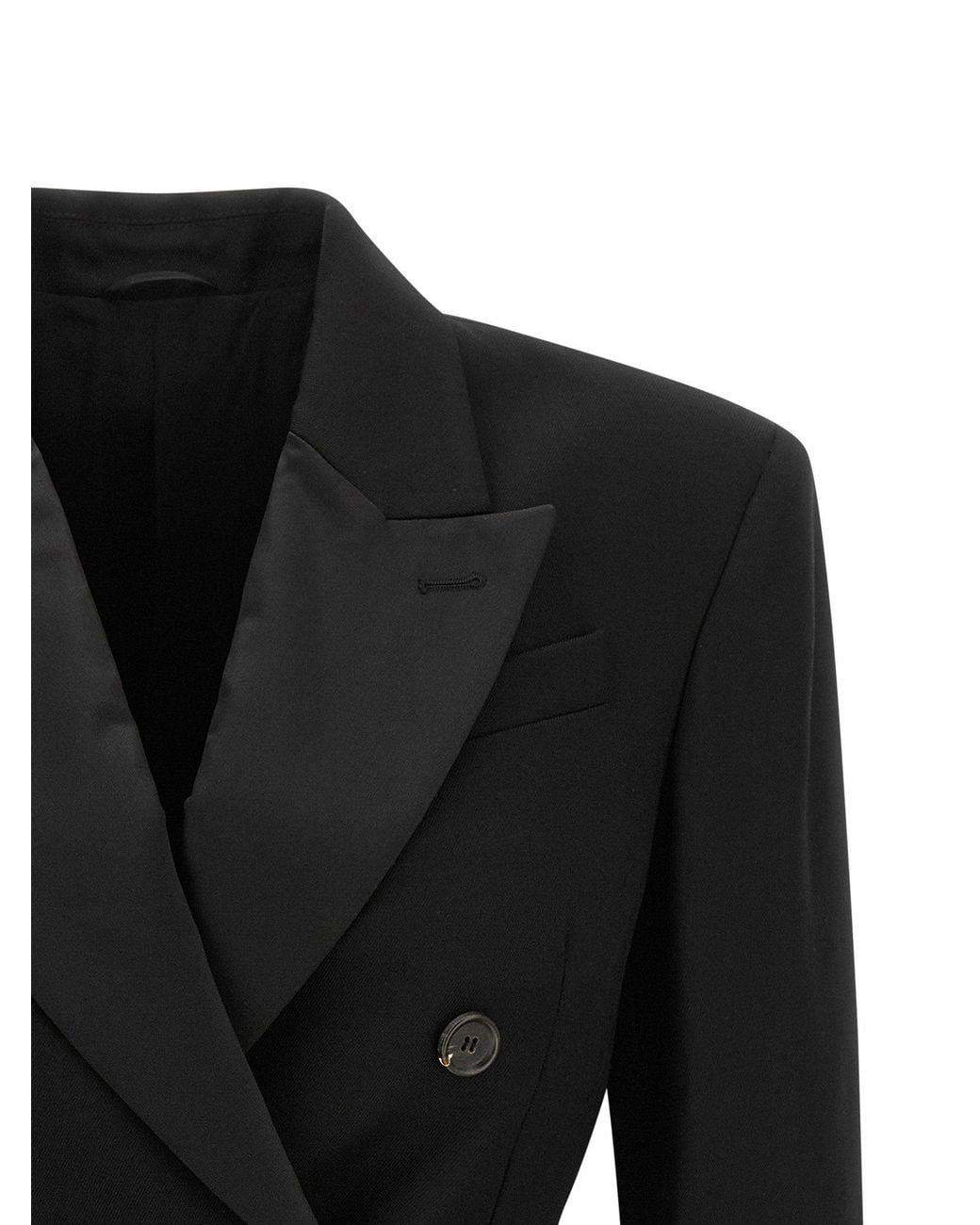 Brunello Cucinelli Black Double-Breasted Virgin Wool Blazer