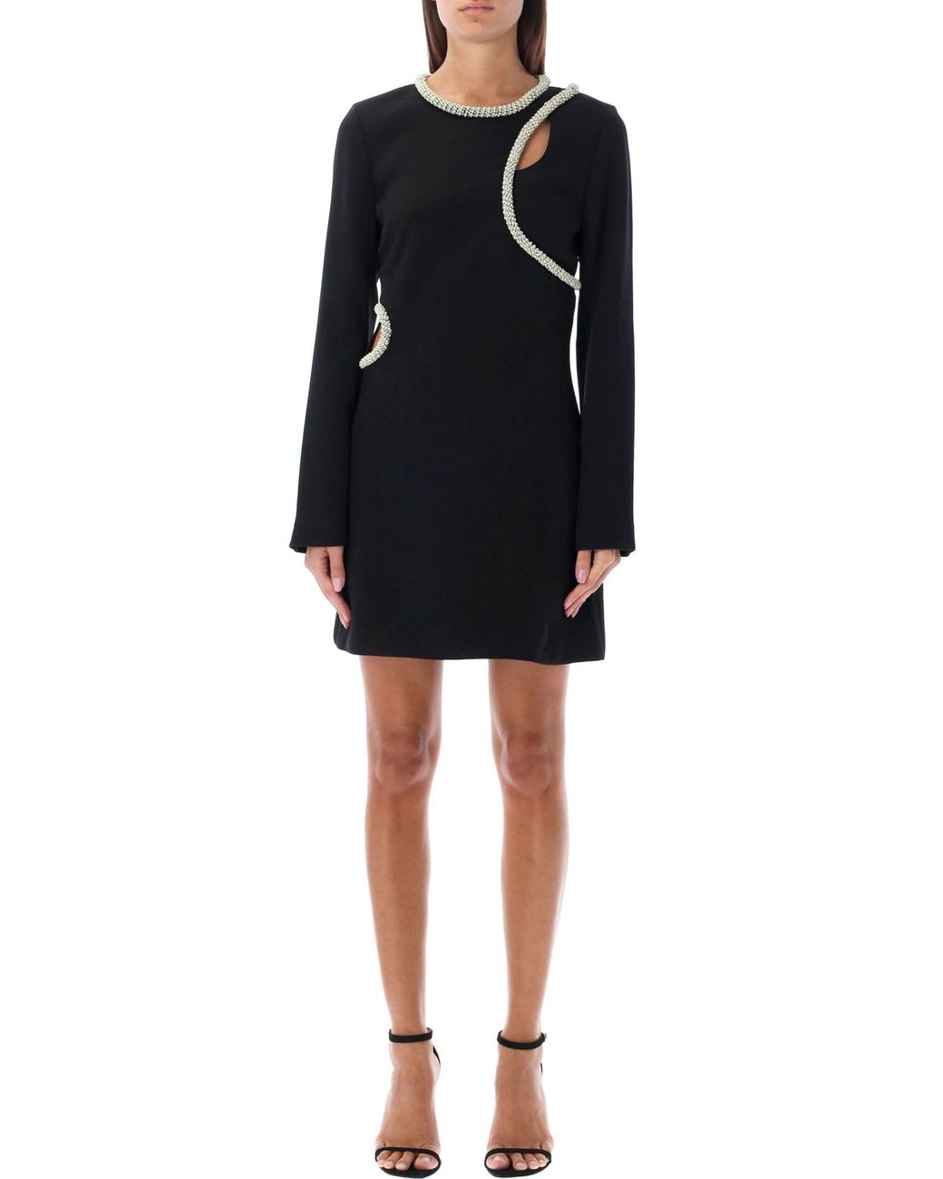 Jonathan Simkhai Katharine Diamante Mini Dress in Black | Lyst