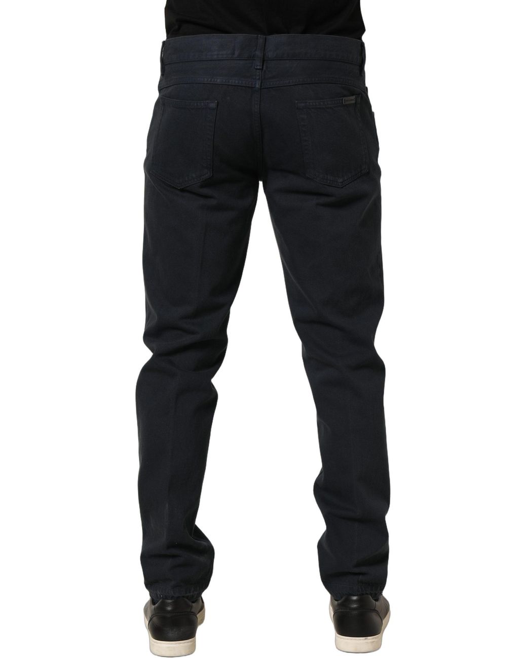 Dolce & Gabbana Blue Cotton Mid Waist Skinny Denim Jeans Clothing for men