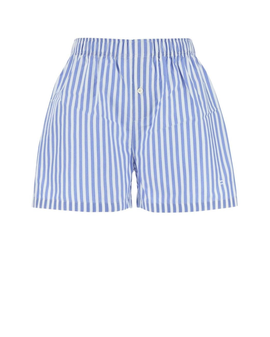 Philosophy Di Lorenzo Serafini Blue Philosophy Di Lorenzo Serafini Striped Cotton Shorts