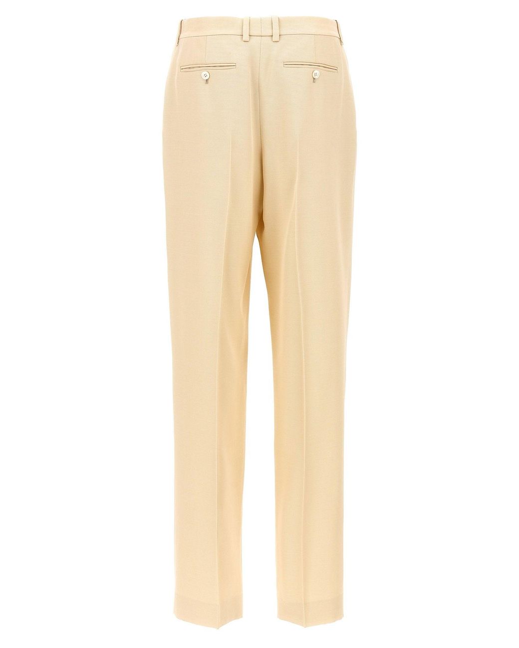 Tom Ford Natural Pleated Silk-Wool Trousers