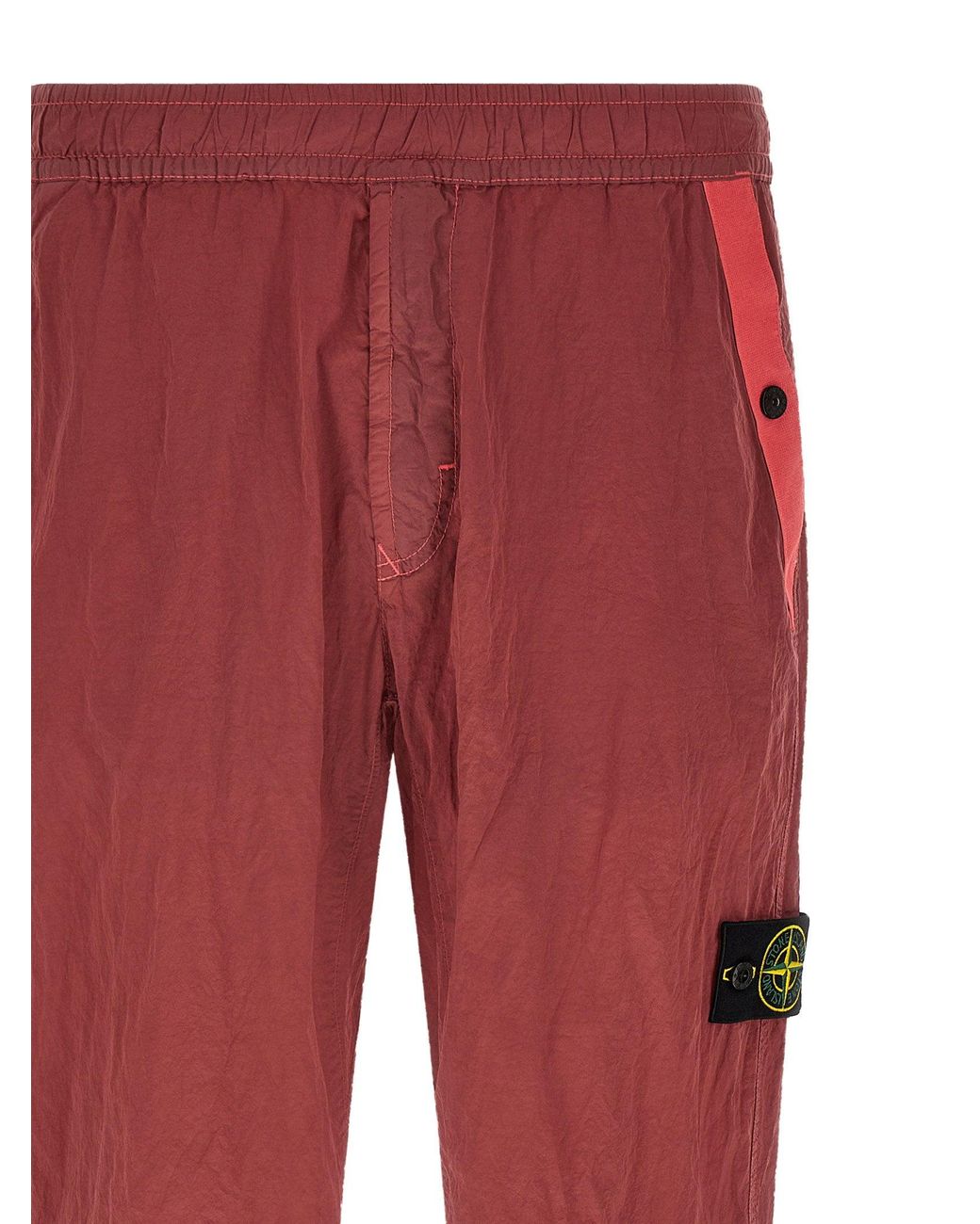 Stone Island Red Econyl Nylon Technical Joggers for men