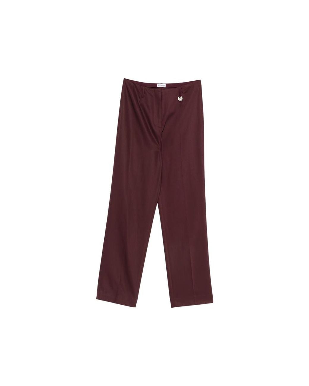 Burberry Purple Straight Trousers Wallis Wool