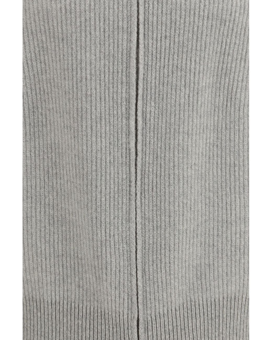 Lardini Gray Wool And Cashmere Zip Sweater for men