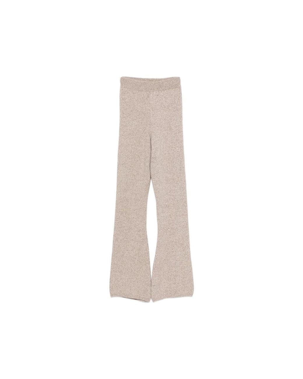 ELY ELY Natural Marl-Knit Flared Trousers
