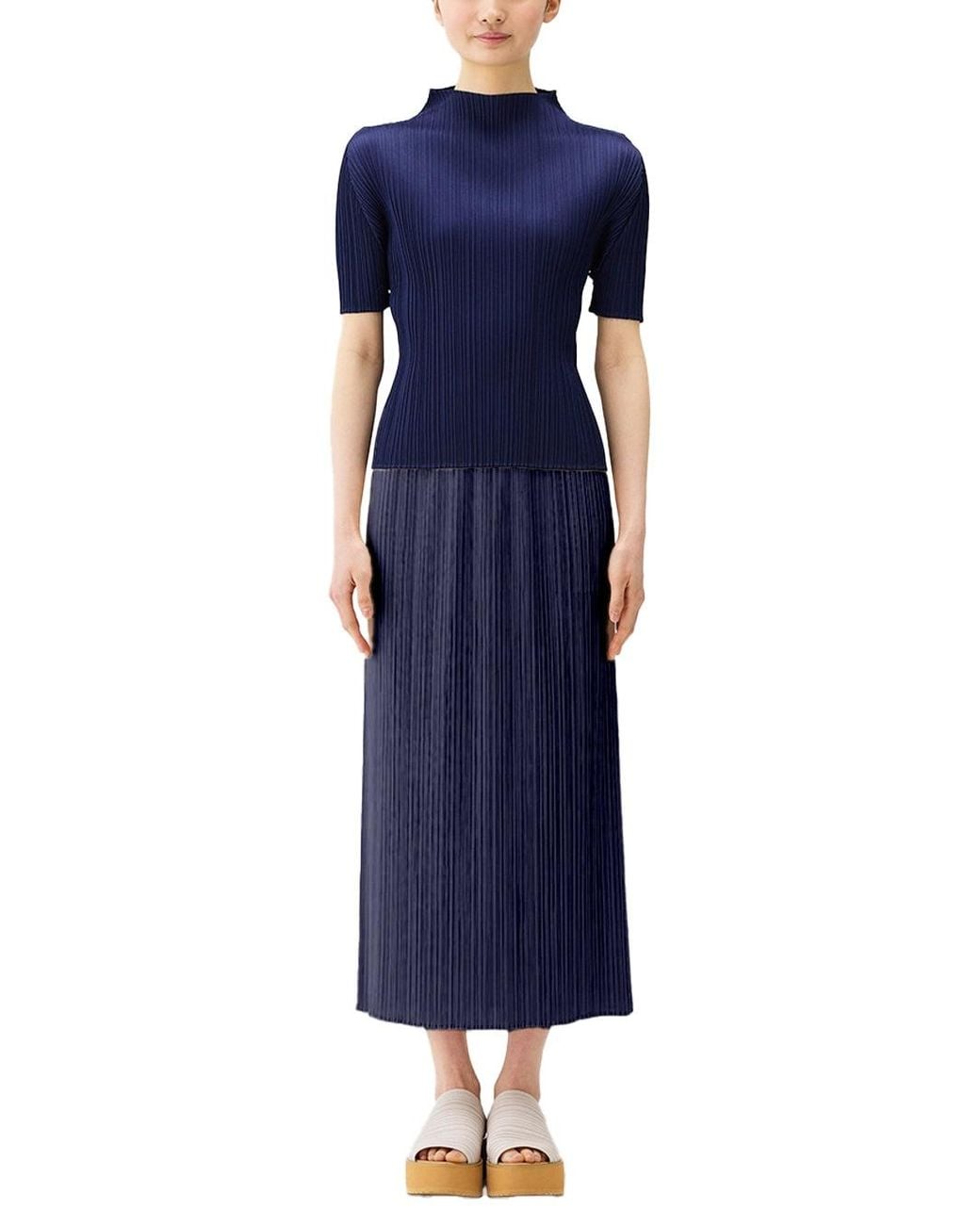 Issey Miyake Blue Pleats Please Monthly Skirt