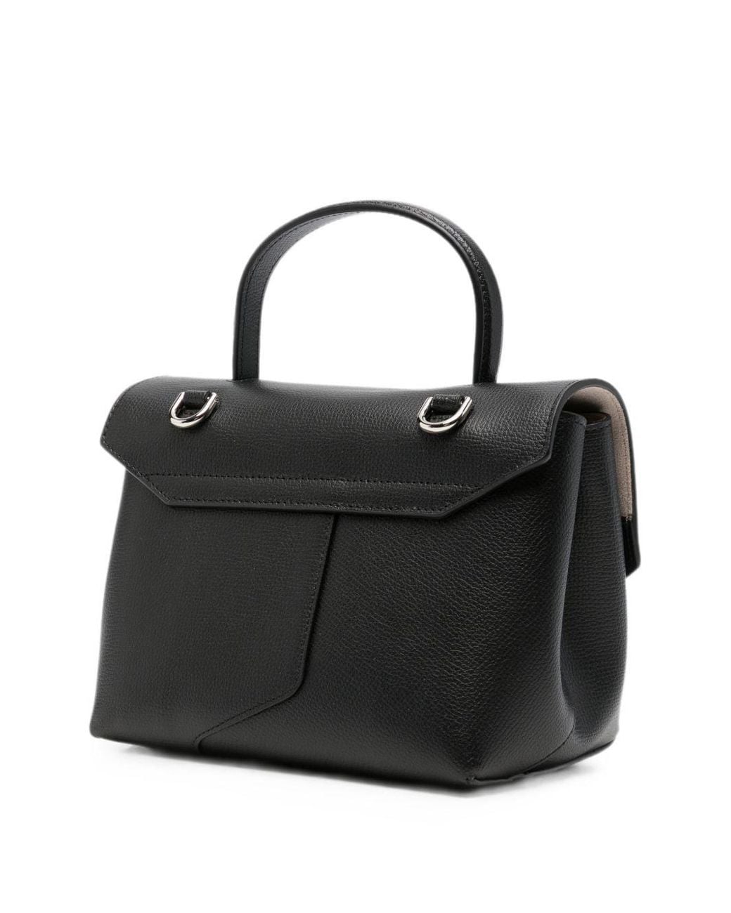 Pebbeld Emporio Armani Pebbled Leather Top Handle Bag in Black | Lyst