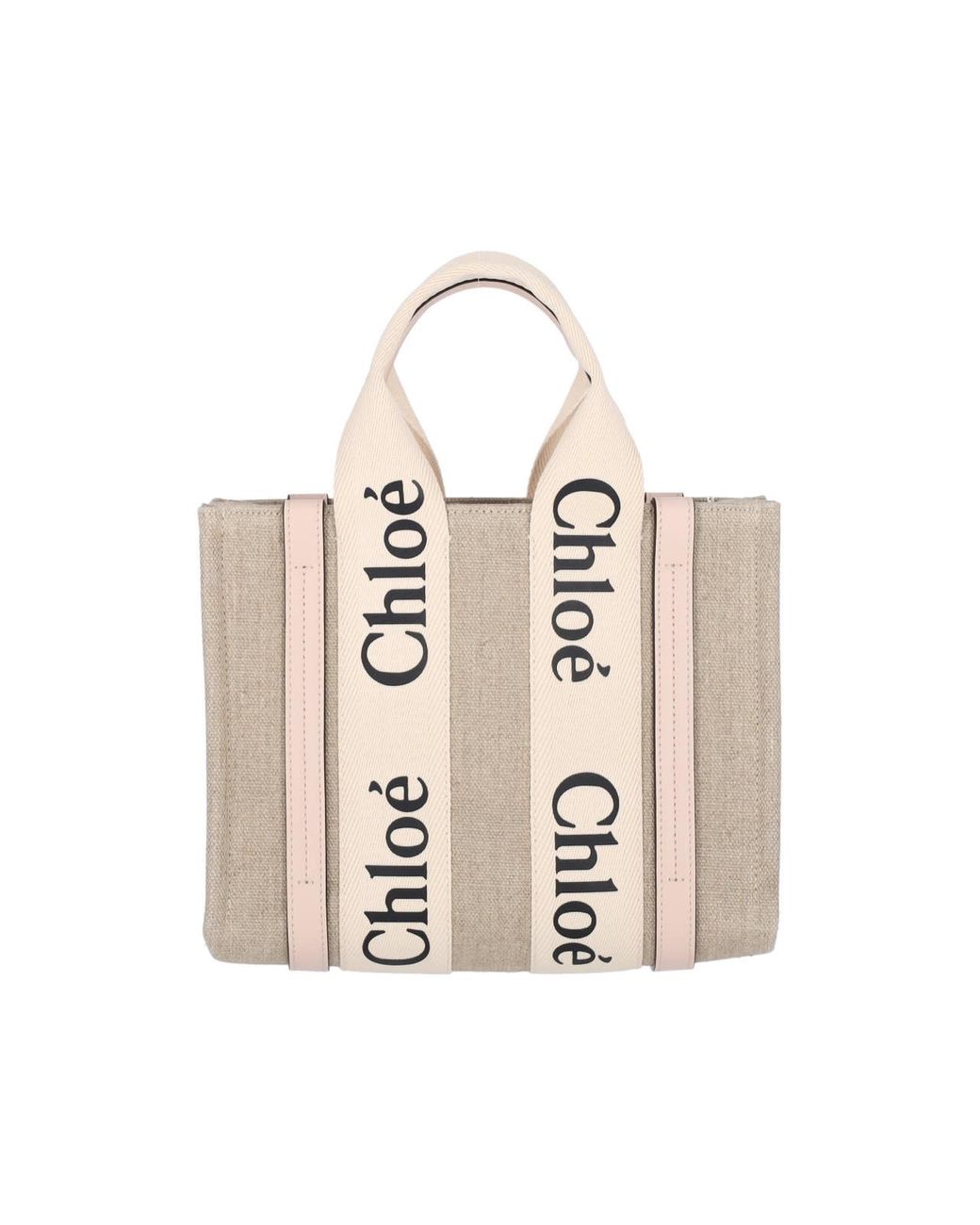 Chloé White 'Woody' Small Tote Bag