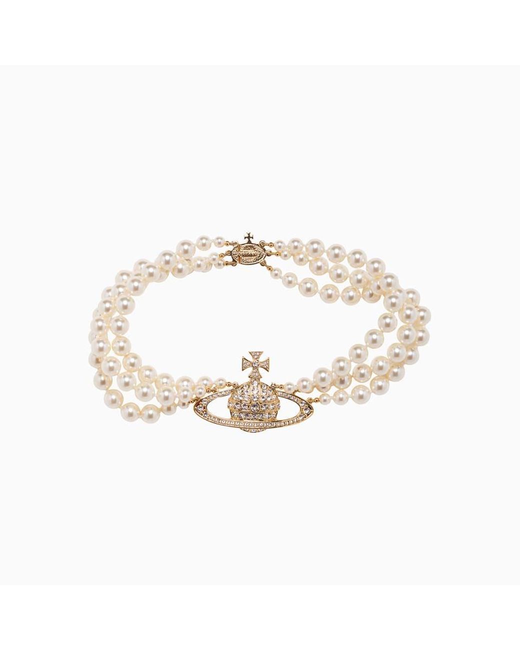 Vivienne westwood 3 tier pearl necklace Clearance