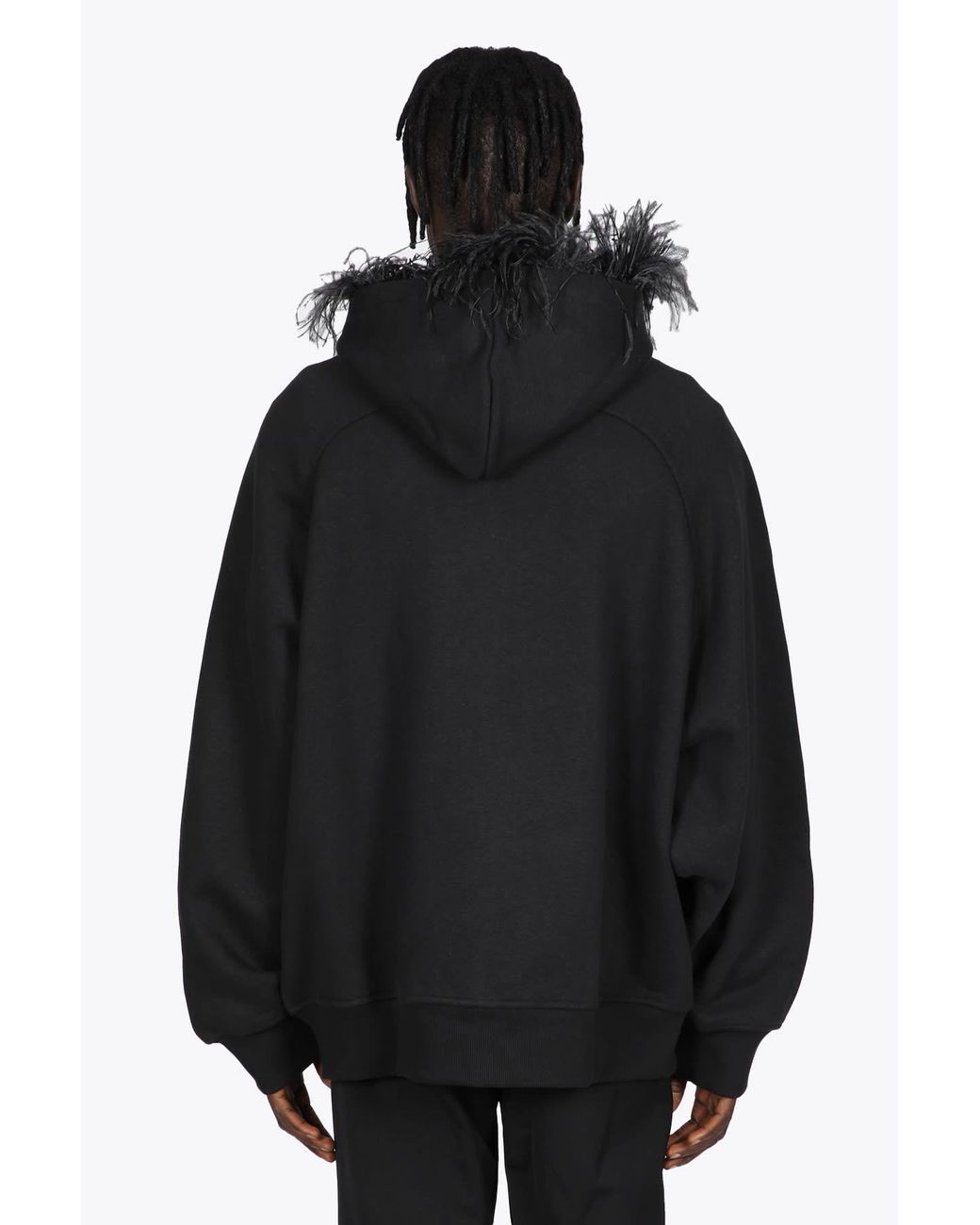 1017 ALYX 9SM Oversized Feathered Hoodie Black Oversized