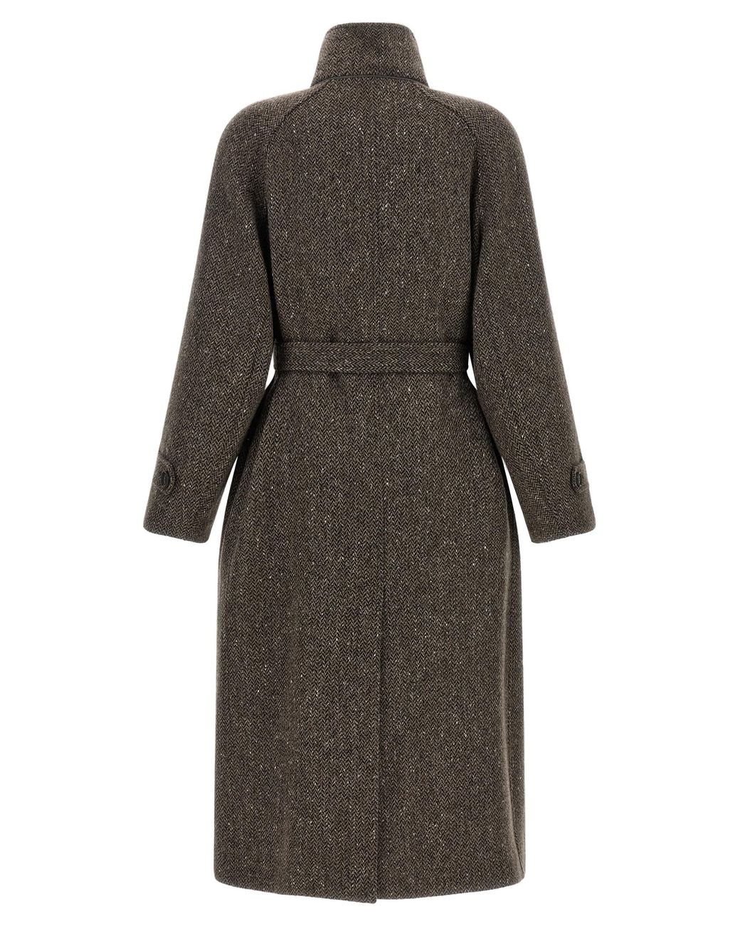 Brunello Cucinelli Gray Brunello Cucinelli Virgin Wool With Lamé Coat