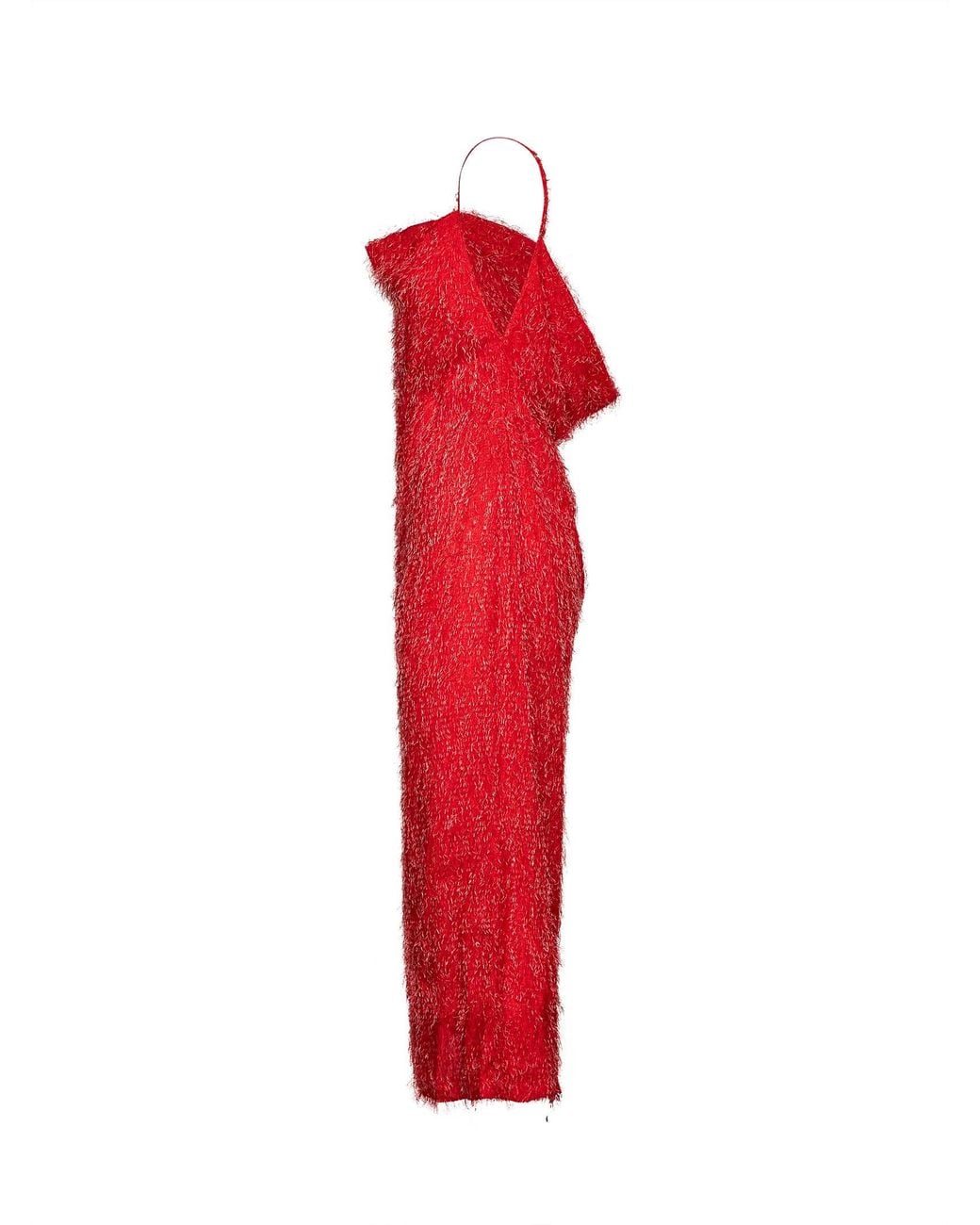 Bottega Veneta Red Flash Viscose Fil Coupé Midi Dress
