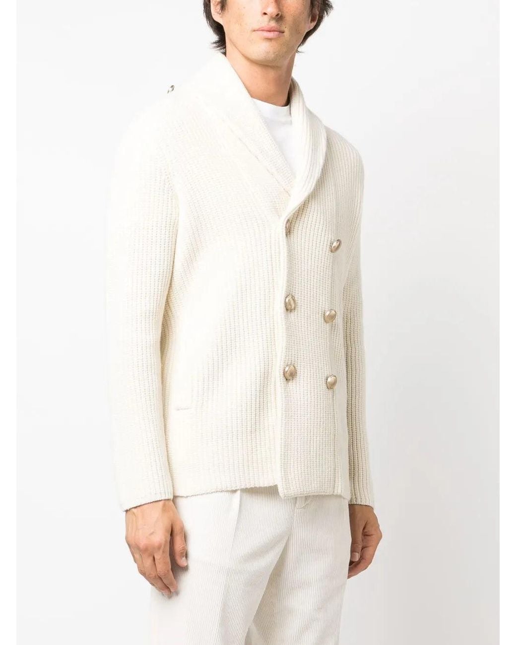Brunello Cucinelli Natural Wool Silk Sweater Clothing for men