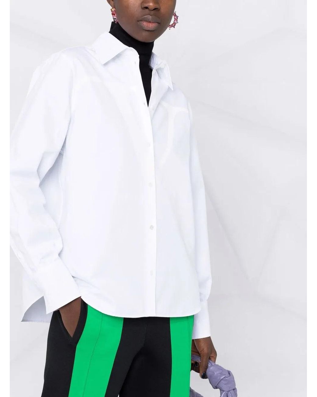 Valentino White Long-Sleeve Cotton Shirt