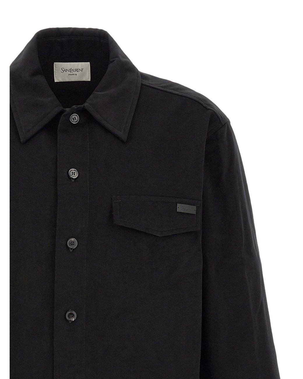 Saint Laurent Black Pure Cotton Overshirt for men
