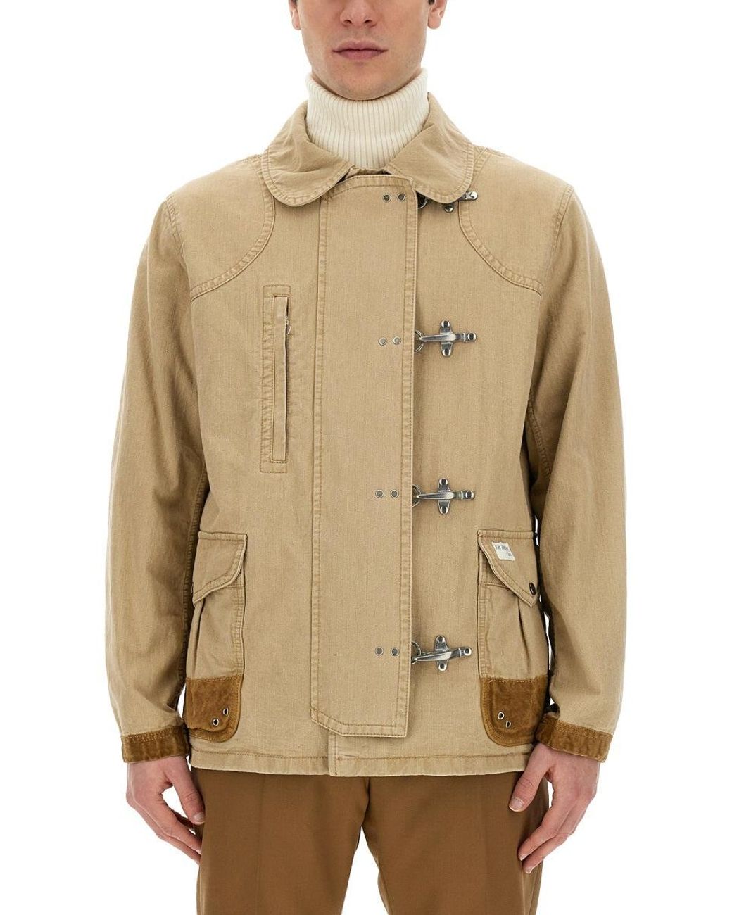 Fay Natural Fay 4-Hook Cotton Jacket for men