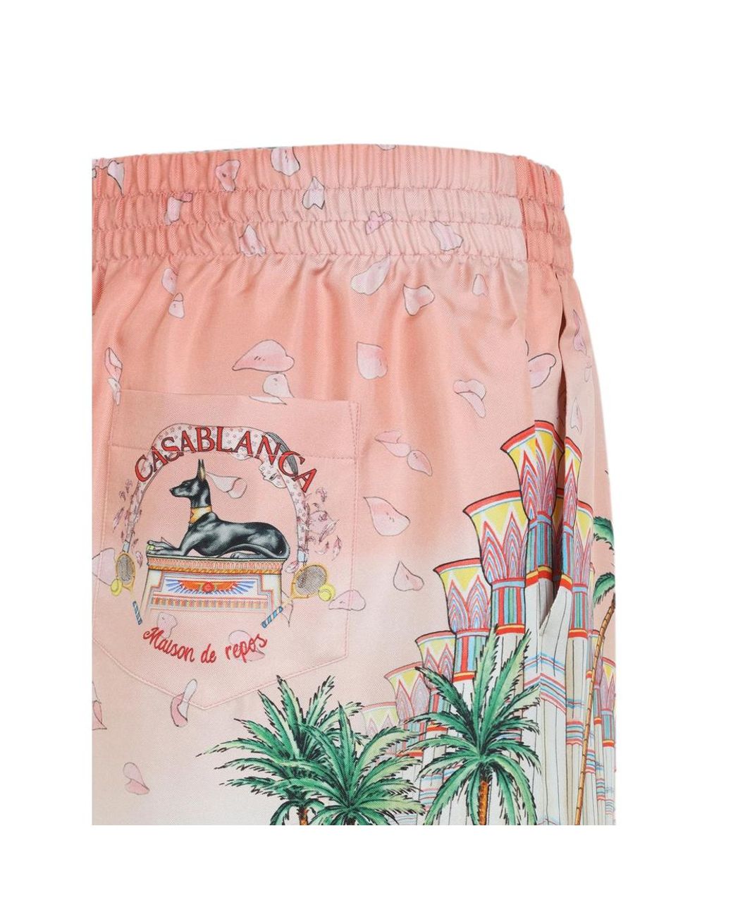 Casablanca Pink Silk Track Shorts for men