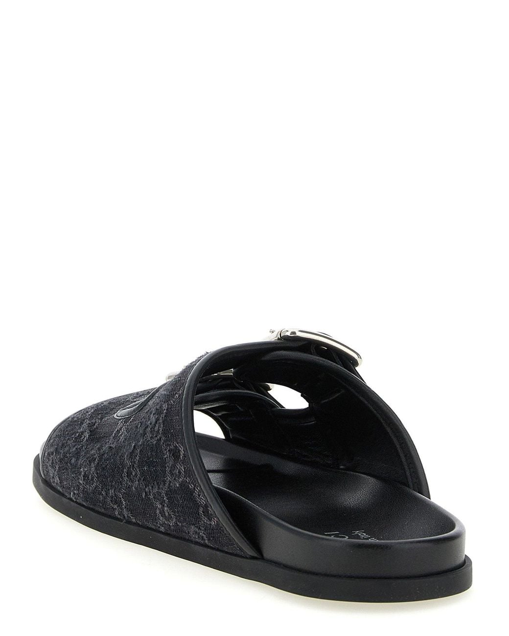 Gucci Black Gg Denim Slides for men