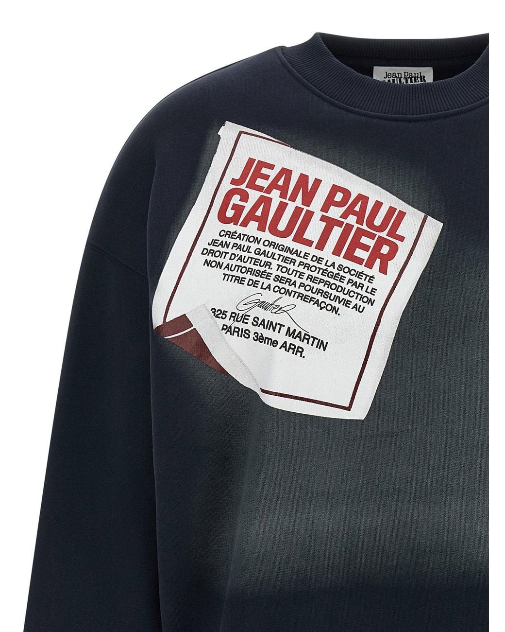 Jean Paul Gaultier Blue Logo-Print Brushed Cotton Sweatshirt